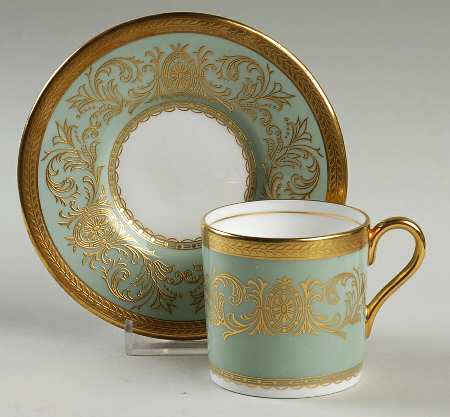 Imperial Nile Green Flat Demitasse Cup & Saucer Set