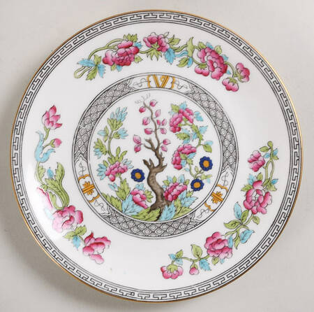 Indian Tree (Gold Trim, Black Key, Smooth) Saucer for Cream Soup Bowl