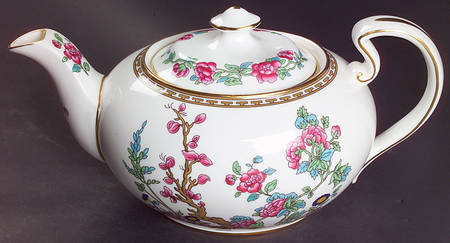 Indian Tree (Gold Trim, Gold Key, Smooth) Teapot & Lid