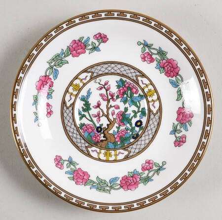 Indian Tree (Gold Trim, Gold Key, Smooth) Saucer