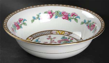 Indian Tree (Gold Trim, Gold Key, Smooth) 9" Round Vegetable Bowl
