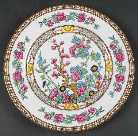 Indian Tree (Gold Trim, Gold Key, Smooth) Salad Plate