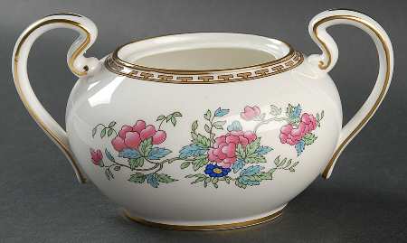 Indian Tree (Gold Trim, Gold Key, Smooth) Sugar Bowl No Lid