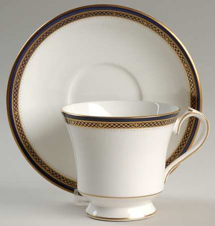 Jubilee Cobalt Blue Footed Cup & Saucer Set