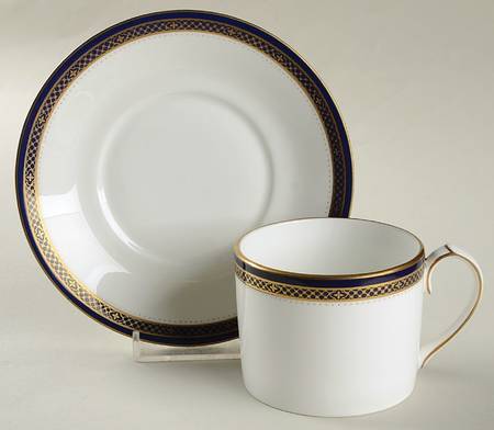Jubilee Cobalt Blue Flat Cup & Saucer Set