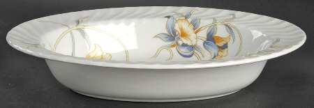 Just Orchids 10" Oval Vegetable Bowl