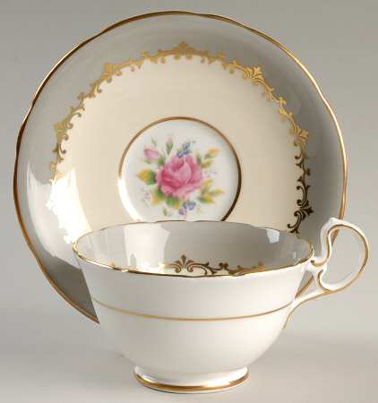 Lancaster Gray Footed Cup & Saucer Set
