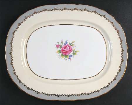 Lancaster Gray 15" Oval Serving Platter