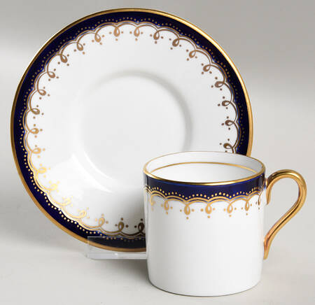 Laurette Cobalt Blue Flat Demitasse Cup & Saucer Set