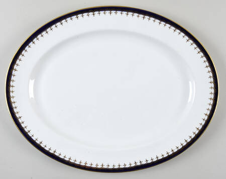 Laurette Cobalt Blue 16" Oval Serving Platter