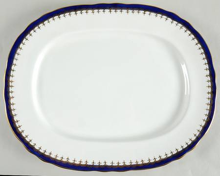 Laurette Cobalt Blue 15" Oval Serving Platter