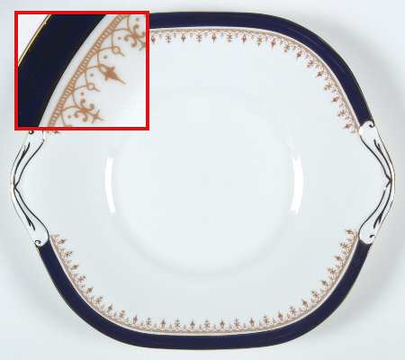 Leighton Cobalt (Smooth) Square Handled Cake Plate