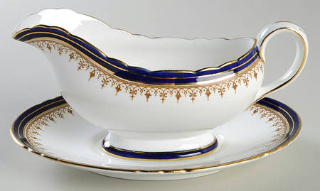 Leighton Cobalt (Scalloped) Gravy Boat & Underplate