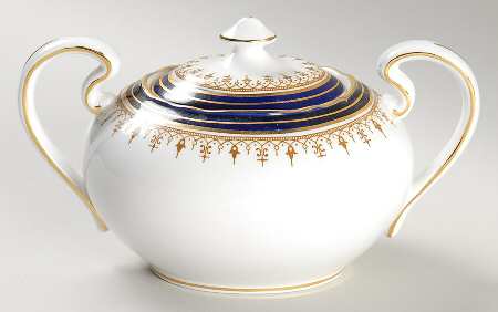 Leighton Cobalt (Scalloped) Sugar Bowl & Lid