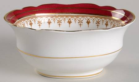 Durham Maroon (Scalloped, Not Encrusted) Mini Open Sugar Bowl