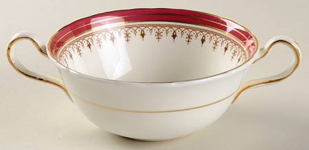 Durham Maroon (Scalloped, Not Encrusted) Flat Cream Soup Bowl