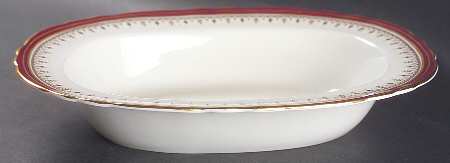 Durham Maroon (Scalloped, Not Encrusted) 10" Oval Vegetable Bowl