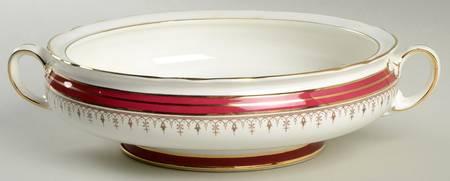 Durham Maroon (Scalloped, Not Encrusted) Round Vegetable No Lid