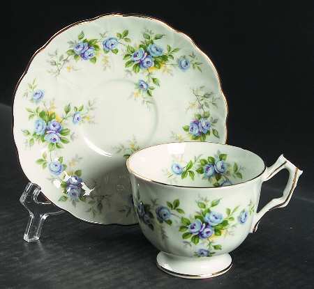 Marine Rose Footed Cup & Saucer Set