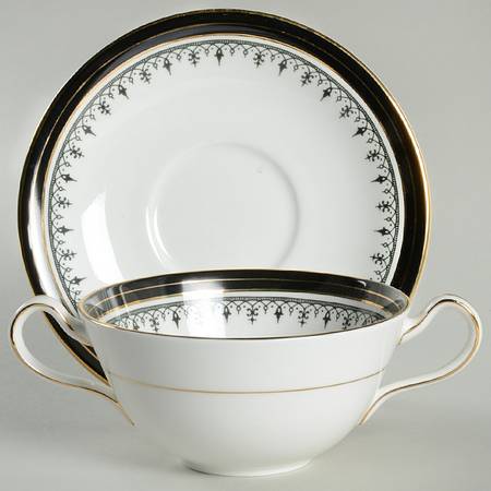 Midnight Flat Cream Soup Bowl & Saucer Set