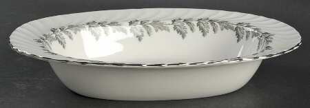 Oak Leaf Gray (Fluted) 10" Oval Vegetable Bowl