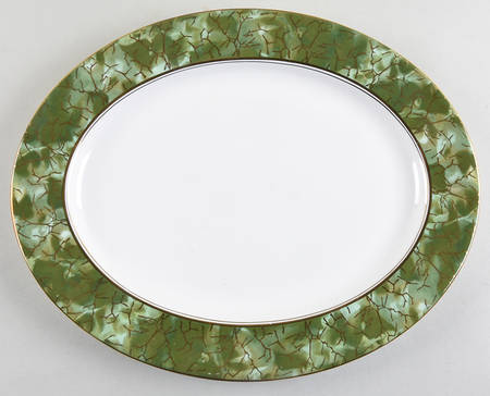 Onyx Green 13" Oval Serving Platter