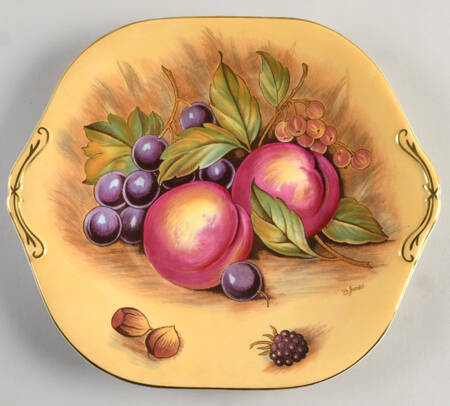 Orchard Gold Square Handled Cake Plate