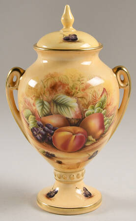 Orchard Gold 9" Footed Urn with Lid