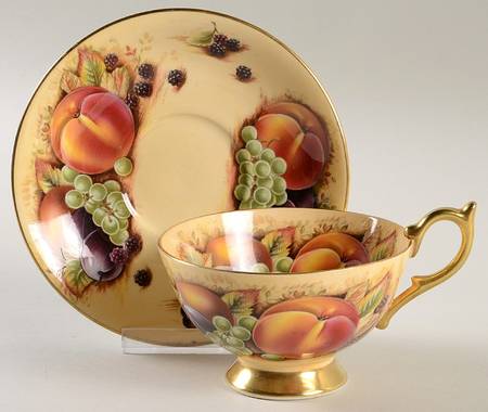 Orchard Gold Footed Cup & Saucer Set