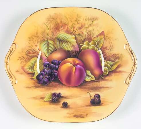 Orchard Gold Square Handled Cake Plate