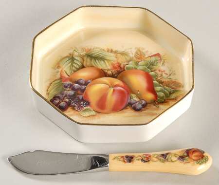 Orchard Gold Individual Butter Dish & Knife Set