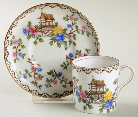 Pagoda Flat Demitasse Cup & Saucer Set