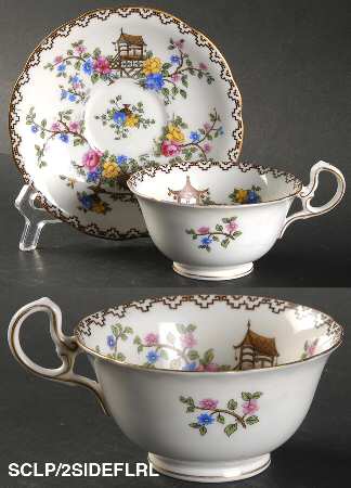 Pagoda Footed Cup & Saucer Set