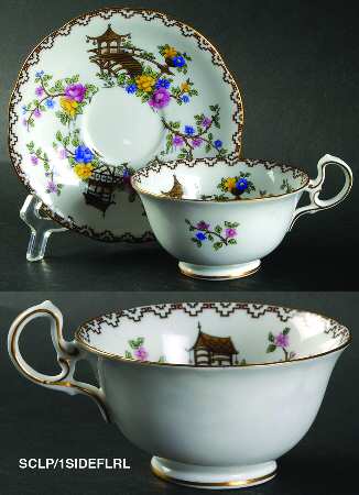 Pagoda Footed Cup & Saucer Set