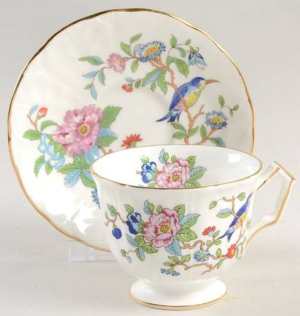 Pembroke (Gold Trim) Footed Cup & Saucer Set