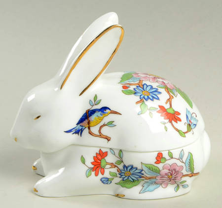 Pembroke (Gold Trim) Miniature Rabbit Box & Lid