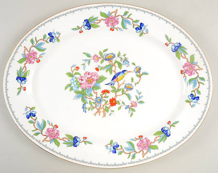 Pembroke (Gold Trim) 16" Oval Serving Platter