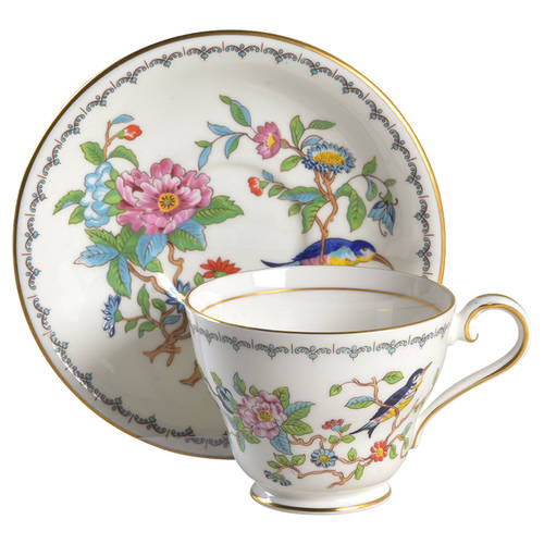 Pembroke (Gold Trim) Footed Cup & Saucer Set