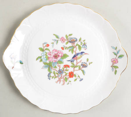 Pembroke (Gold Trim) Handled Cake Plate