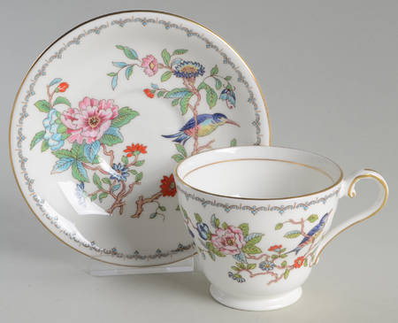 Pembroke (Gold Trim) Footed Cup & Saucer Set