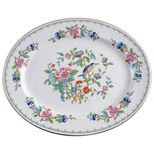 Pembroke (Gold Trim) 13" Oval Serving Platter