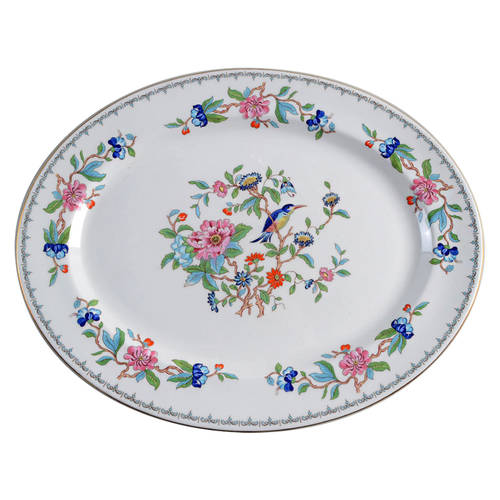 Pembroke (Gold Trim) 15" Oval Serving Platter