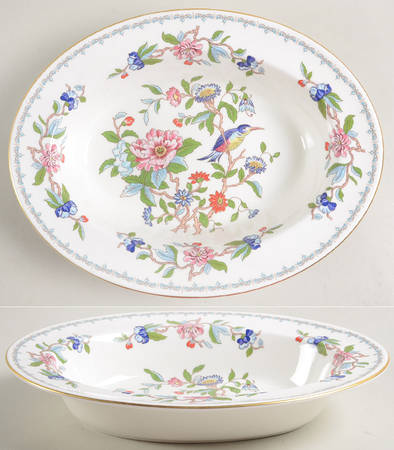 Pembroke (Gold Trim) 11" Oval Vegetable Bowl