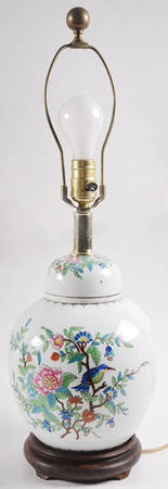 Pembroke (Gold Trim) 22" Electric Lamp No Shade