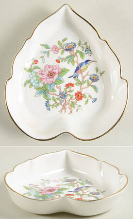 Pembroke (Gold Trim) Small Leaf Dish