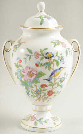 Pembroke (Gold Trim) Medium Covered Vase
