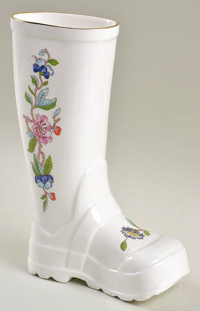 Pembroke (Gold Trim) 6" Welly Boot Vase