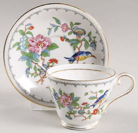 Pembroke (Gold Trim) Footed Cup & Saucer Set