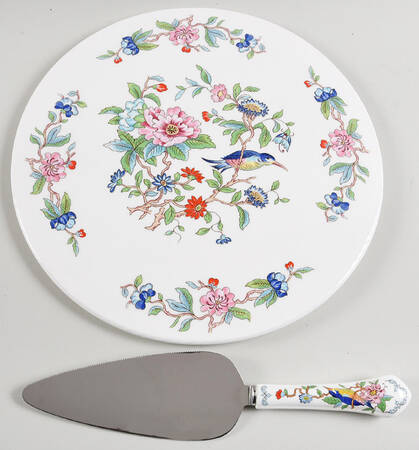 Pembroke (Gold Trim) Cake Plate & Server Set (Boxed)