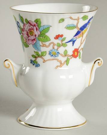 Pembroke (Gold Trim) 3" Pedestal Vase